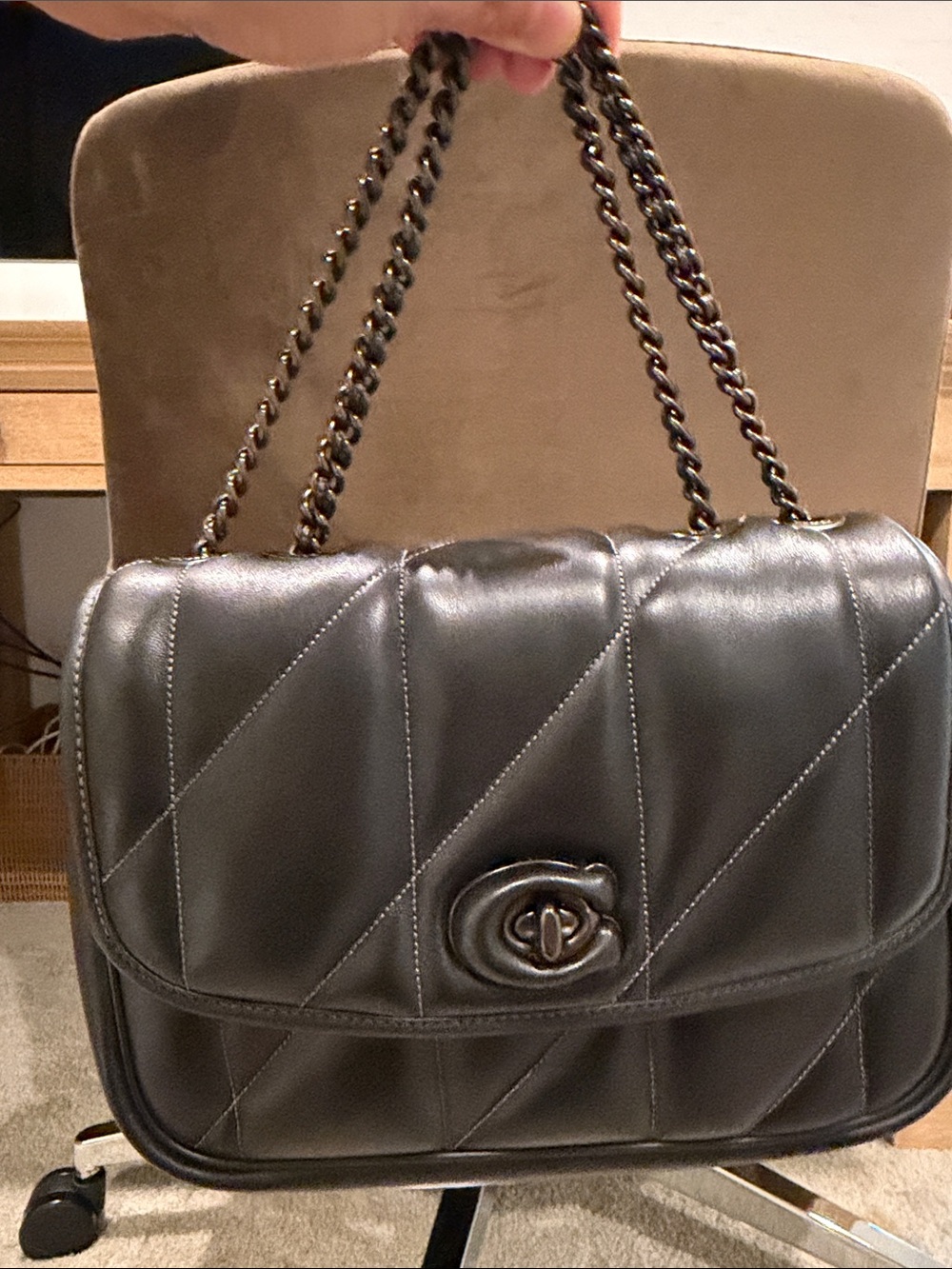Coach pillow Madison Quilted Nappa leather Bag with Chain Strap - Picture 3 of 8